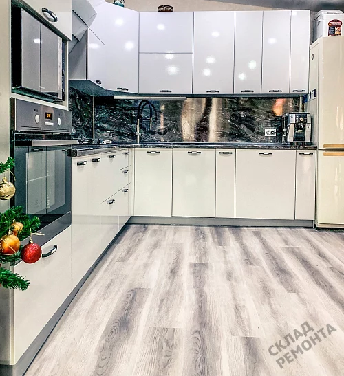 Фото Кухня ДСВ Олива снег – купить в Санкт-Петербурге: цена, описание, фото. Интернет-магазин 4