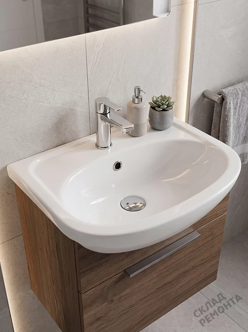 Фото Раковина на тумбу Vimark Уют-50, 51 см купить в Санкт-Петербурге: цена, описание, фото. Интернет-магазин 1