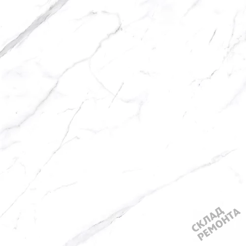 Фото Керамогранит матовый Steppe Ceramics Statuario White белый 600*600*9,5 – купить в Санкт-Петербурге: цена, описание, фото. Интернет-магазин 1
