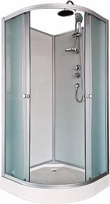 Душевая кабина Aquapulse 8507B (без крыши) fabric white низкий поддон угловая 90*90
