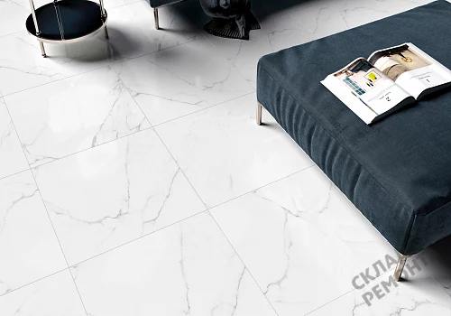Фото Керамогранит матовый Alma Ceramica Каррара GFU04CRR00R светло-серый 600*600*9 – купить в Санкт-Петербурге: цена, описание, фото. Интернет-магазин 3