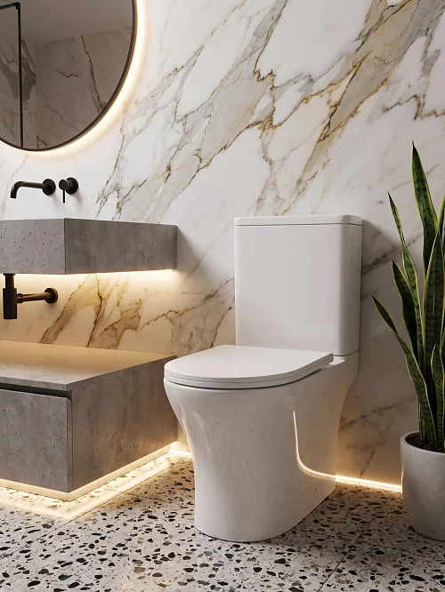 Фото Унитаз компакт напольный Calypso CS4851UQ-TK(OK) безободковый купить в Санкт-Петербурге: цена, описание, фото. Интернет-магазин 1