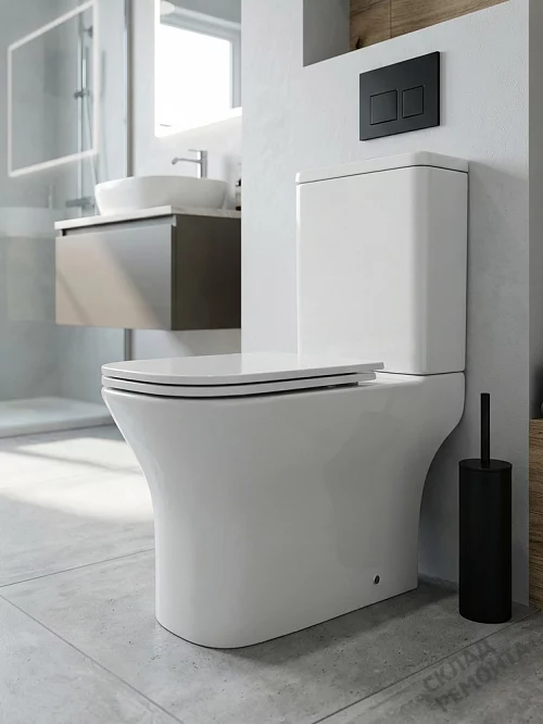 Фото Унитаз компакт напольный Calypso CS4852UQ-OK безободковый купить в Санкт-Петербурге: цена, описание, фото. Интернет-магазин 1