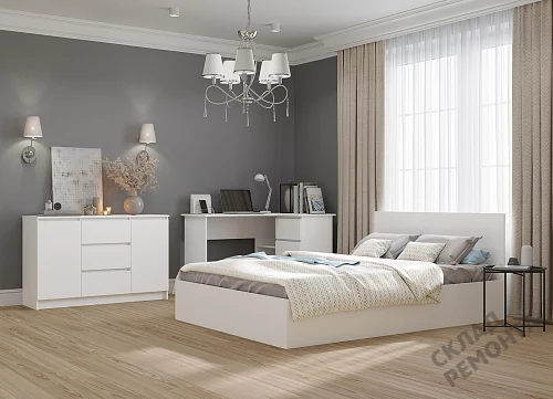 Фото Кровать двуспальная ДСВ Мори КРМ 1200.1/1 белый – купить в Санкт-Петербурге: цена, описание, фото. Интернет-магазин 4